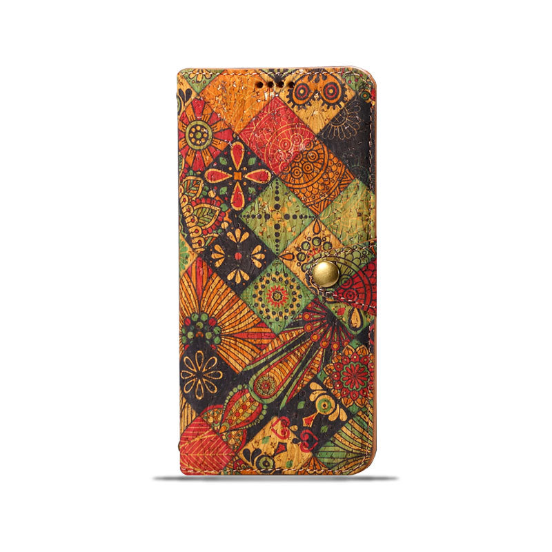 Vintage Floral seasons Leather Wallet Case – Boho Chic Protection for iPhone Case