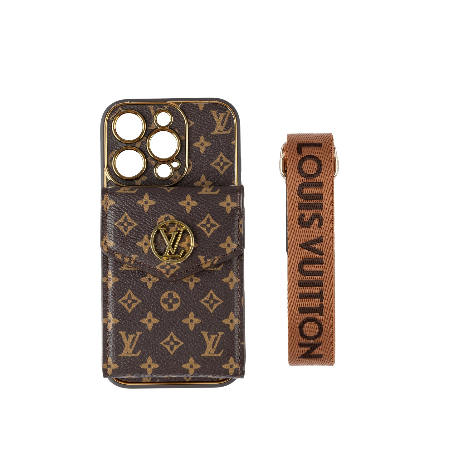 Luxury iPhone Case with Detachable Strap & Wallet Pocket