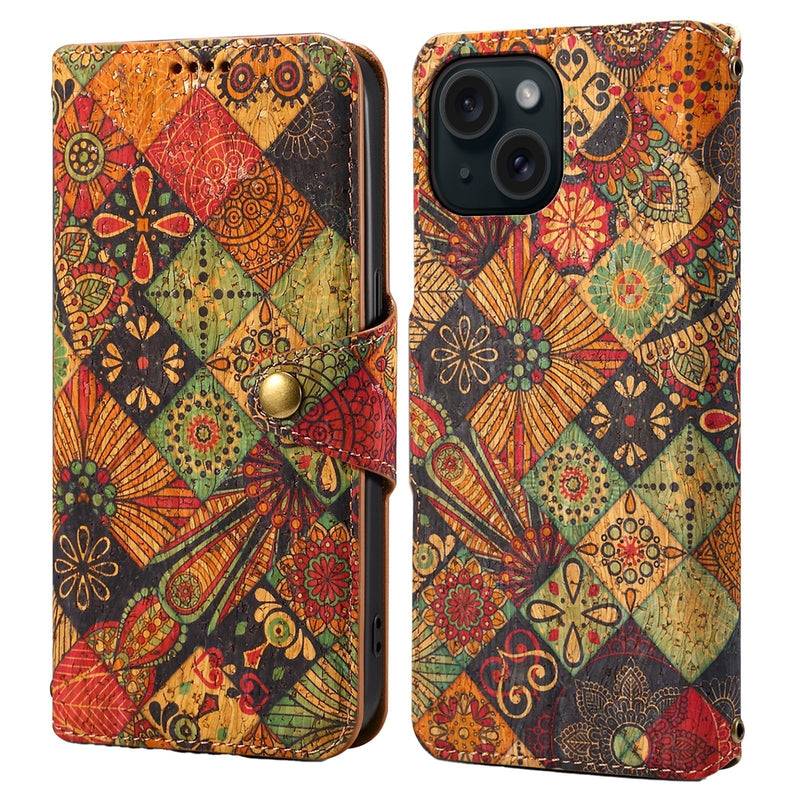 Vintage  Floral seasons Leather Wallet Case  – Boho Chic Protection for iPhone Case