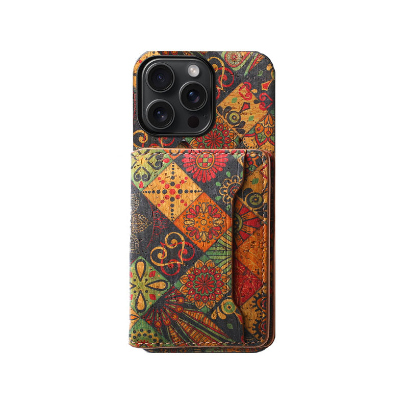Vintage  Floral seasons Leather Wallet Case  – Boho Chic Protection for iPhone Case