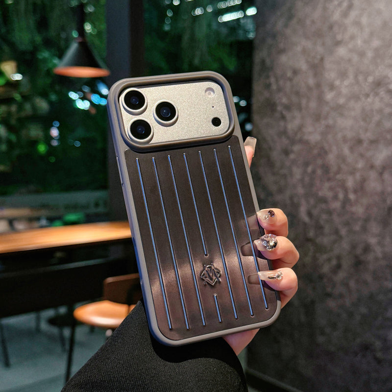 Ribbed Metallic Armor iPhone Case – Stylish Protection Inspired by Travel