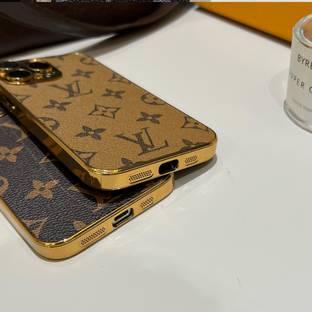 Lou Classic Monogram iPhone Case With Electroplated Gold Edges