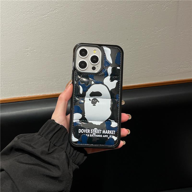 Black or Blue Camo Ape Puffer iPhone case