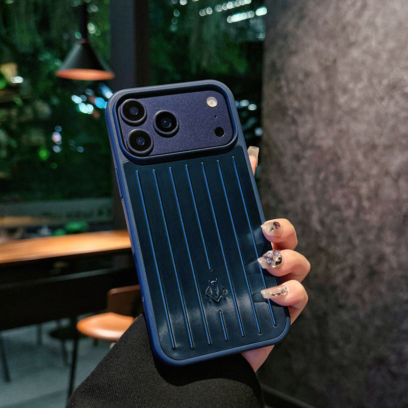 Ribbed Metallic Armor iPhone Case – Stylish Protection Inspired by Travel