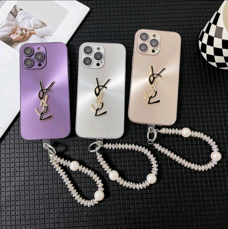 Elegant Letter Shine x Mono iPhone Case With Chain