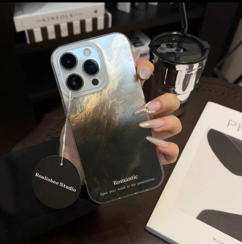 Glacier Blur Shell iPhone Case – INS Style Iridescent Design