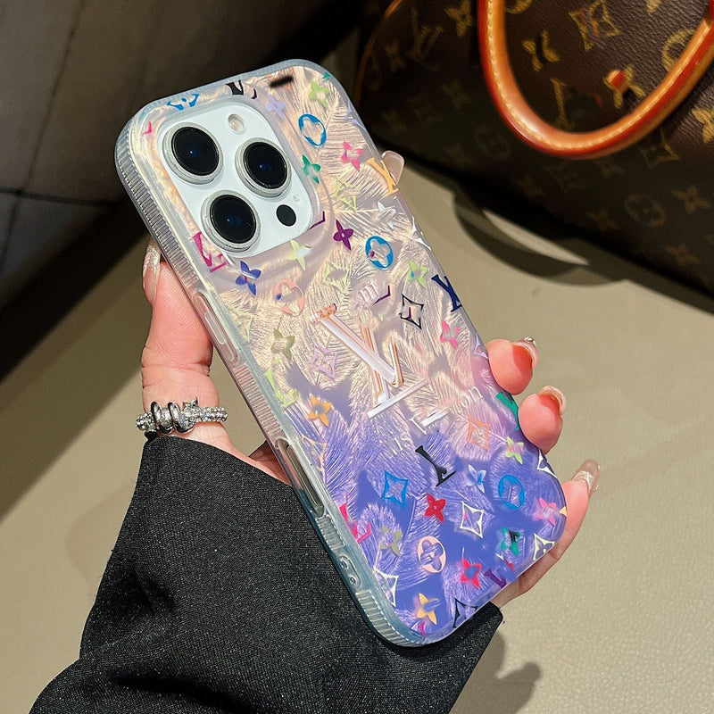 Iridescent Dreams – Holographic LV-Inspired iPhone Case
