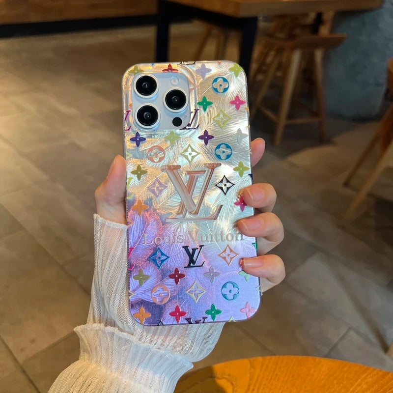 Iridescent Dreams – Holographic LV-Inspired iPhone Case