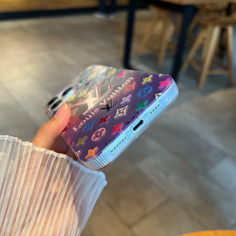 Iridescent Dreams – Holographic LV-Inspired iPhone Case