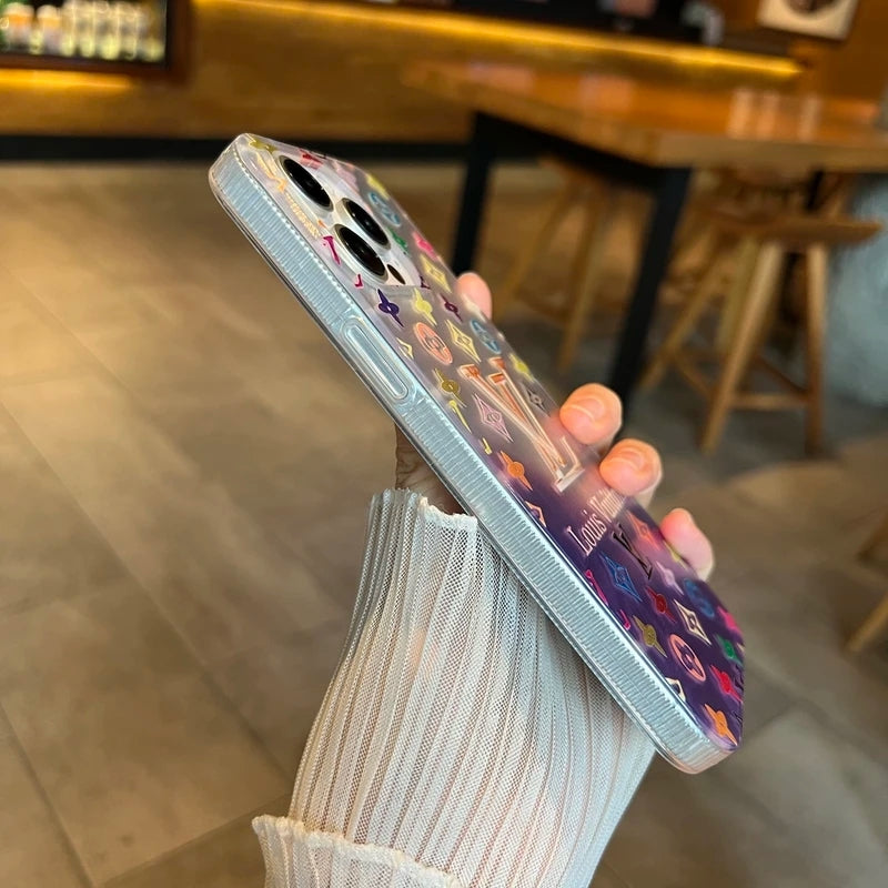 Iridescent Dreams – Holographic LV-Inspired iPhone Case