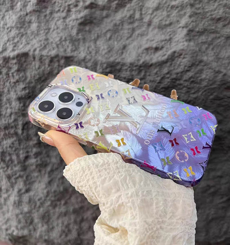 Iridescent Dreams – Holographic LV-Inspired iPhone Case
