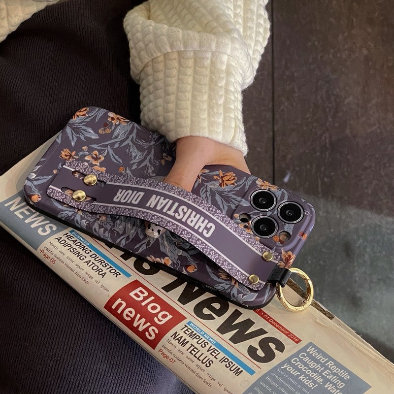 CD Purple & White Wristband iPhone Case
