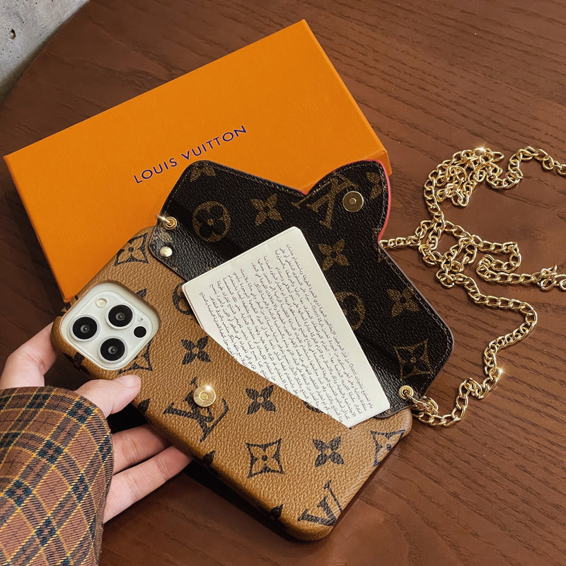 Lou Gold CrossBody Card Holder iPhone Case