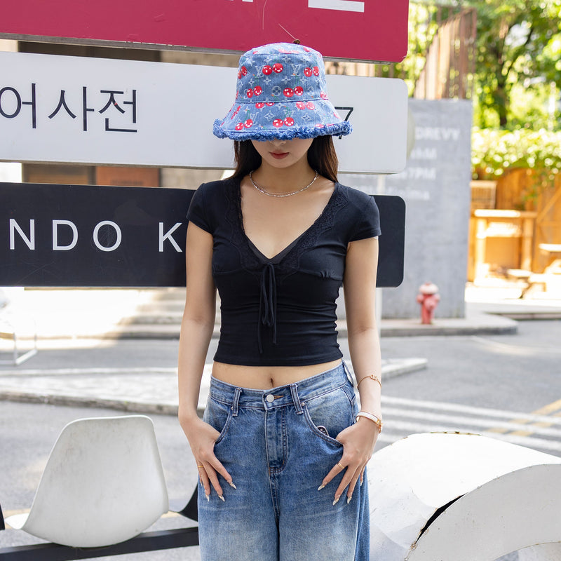 Cute Cherry Pattern Hat, A Must-Have for Fashionistas