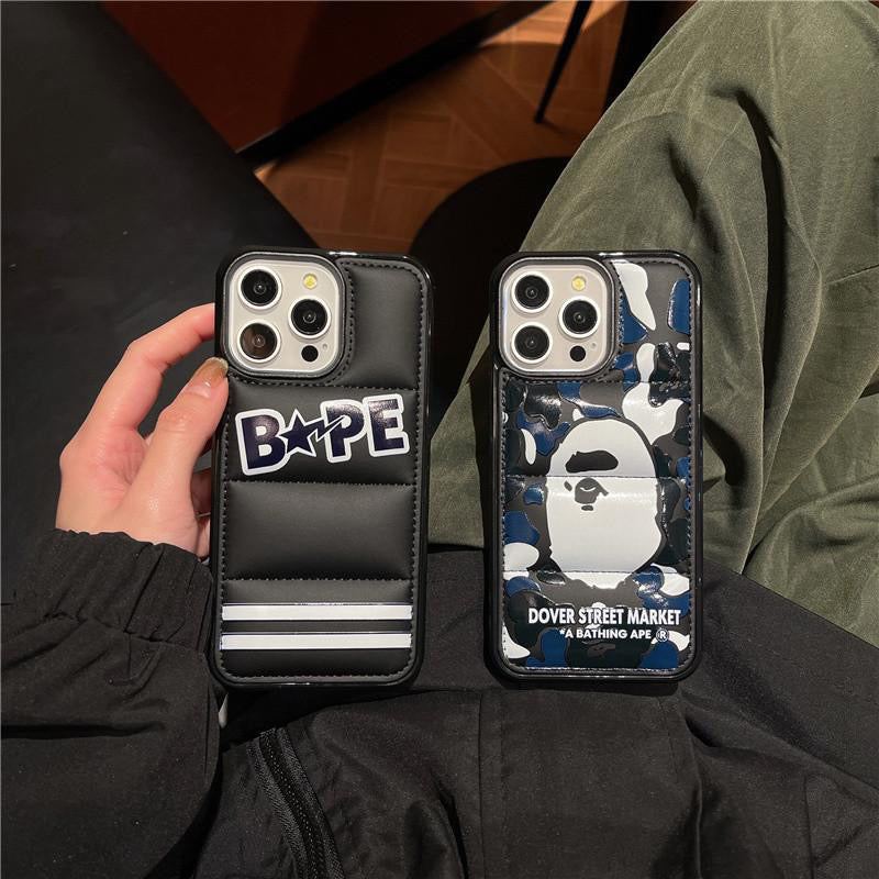 Black or Blue Camo Ape Puffer iPhone case