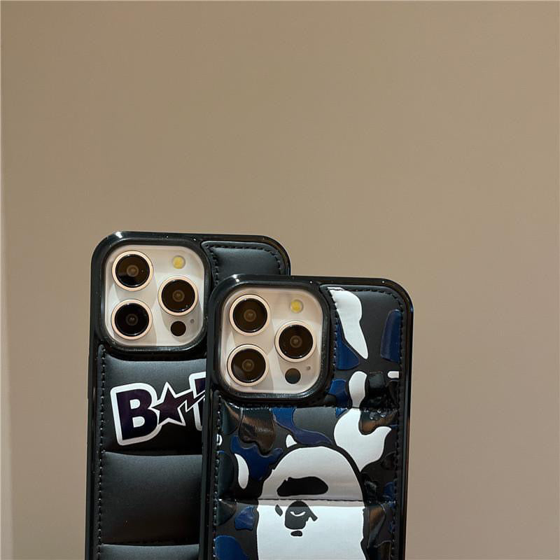 Black or Blue Camo Ape Puffer iPhone case