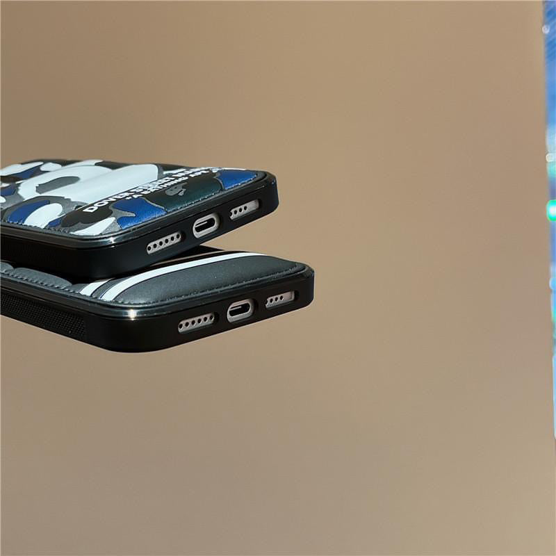 Black or Blue Camo Ape Puffer iPhone case