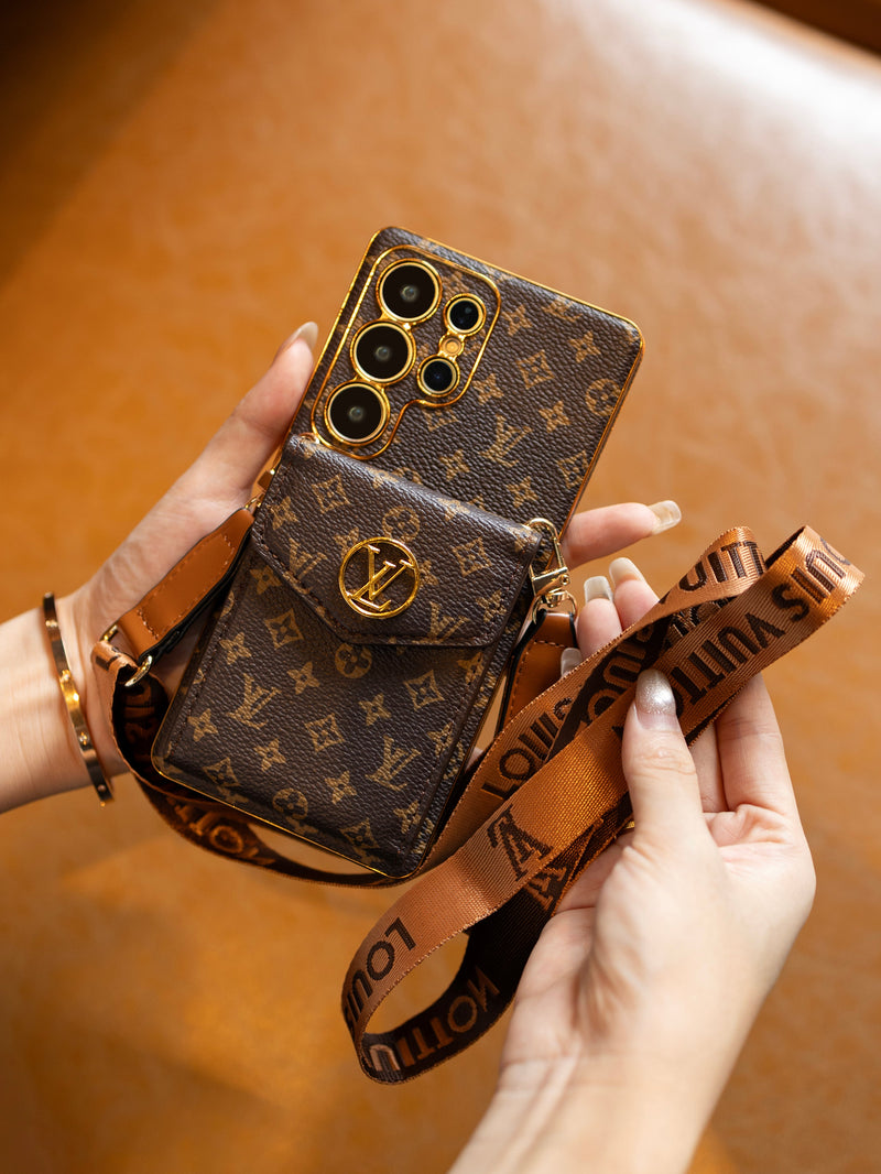 Luxury card holder - style lanyard samsung phone case