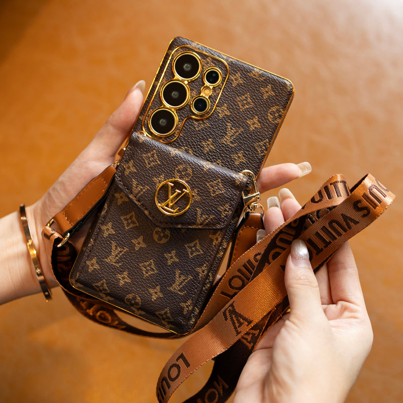 Luxury card holder - style lanyard samsung phone case