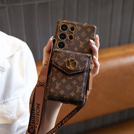 Luxury card holder - style lanyard samsung phone case