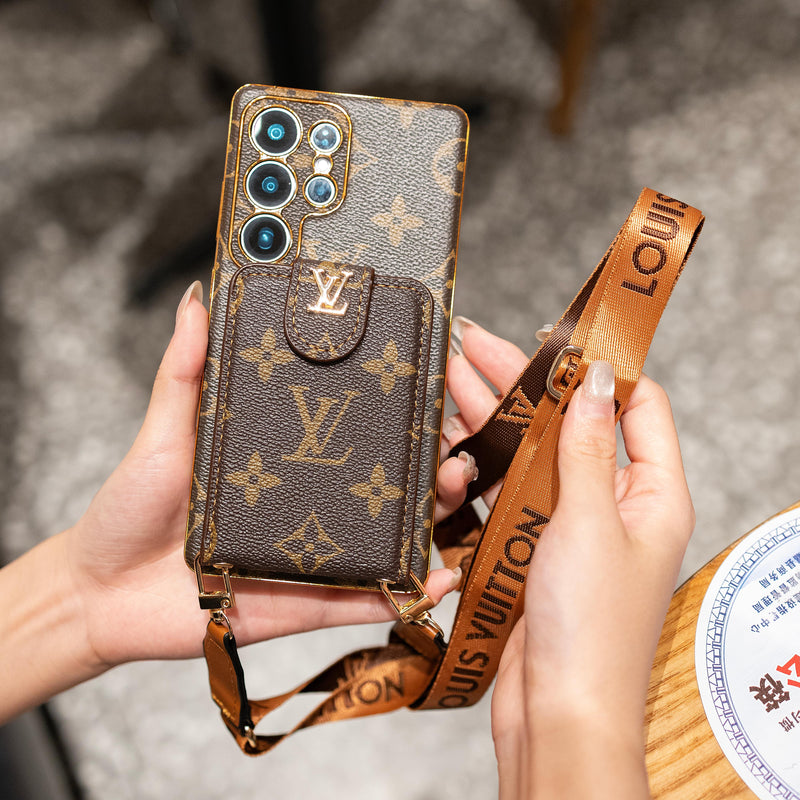 Luxury card holder - style lanyard samsung phone case