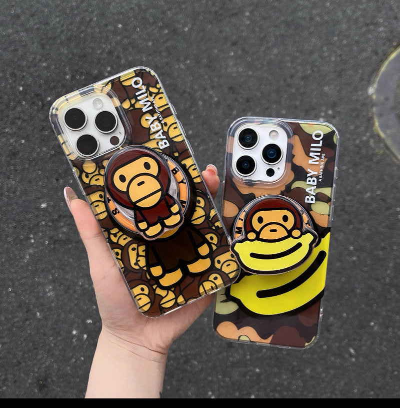 Streetwear MagSafe  Baby Monkey iPhone Case with Grip