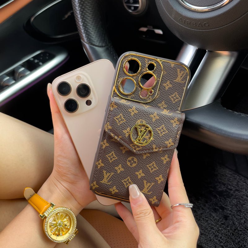 Luxury iPhone Case with Detachable Strap & Wallet Pocket