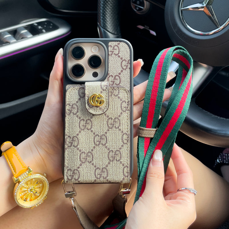 GG Card Bag Crossbody Chain iPhone Case