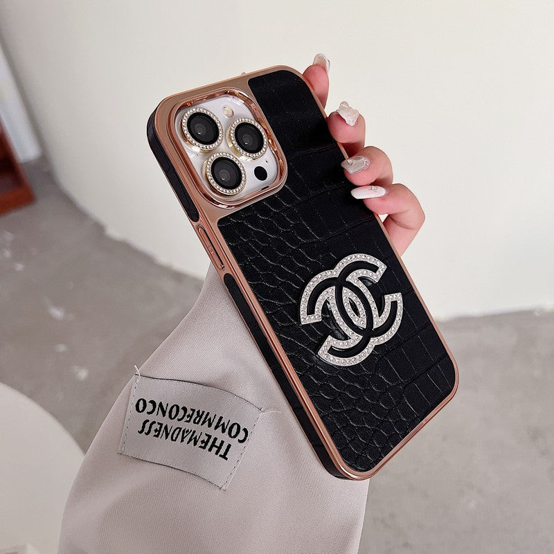 CC Diamond Logo Rose Gold iPhone Case