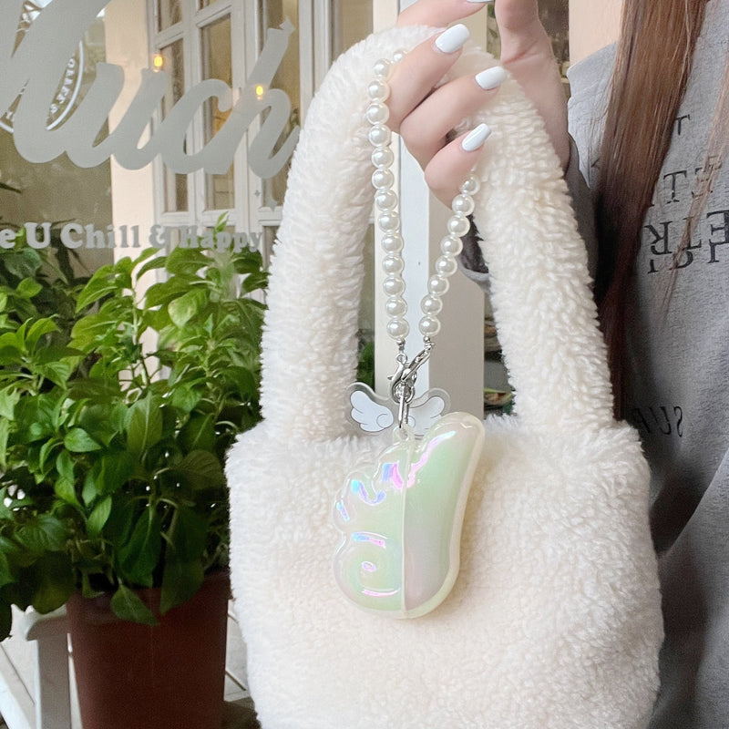 Angel Wing AirPods Case with Pearl & Beaded Charm