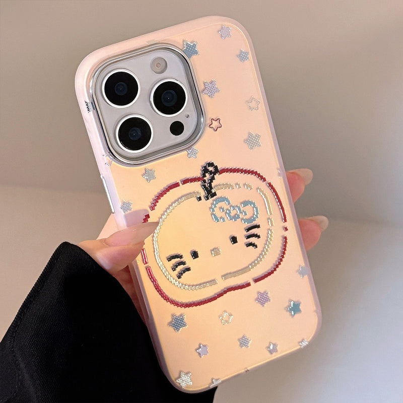 Gilt color stars for iphone15 mobile phone case 17Promax laser red apple 13 personality 14 cartoon 16