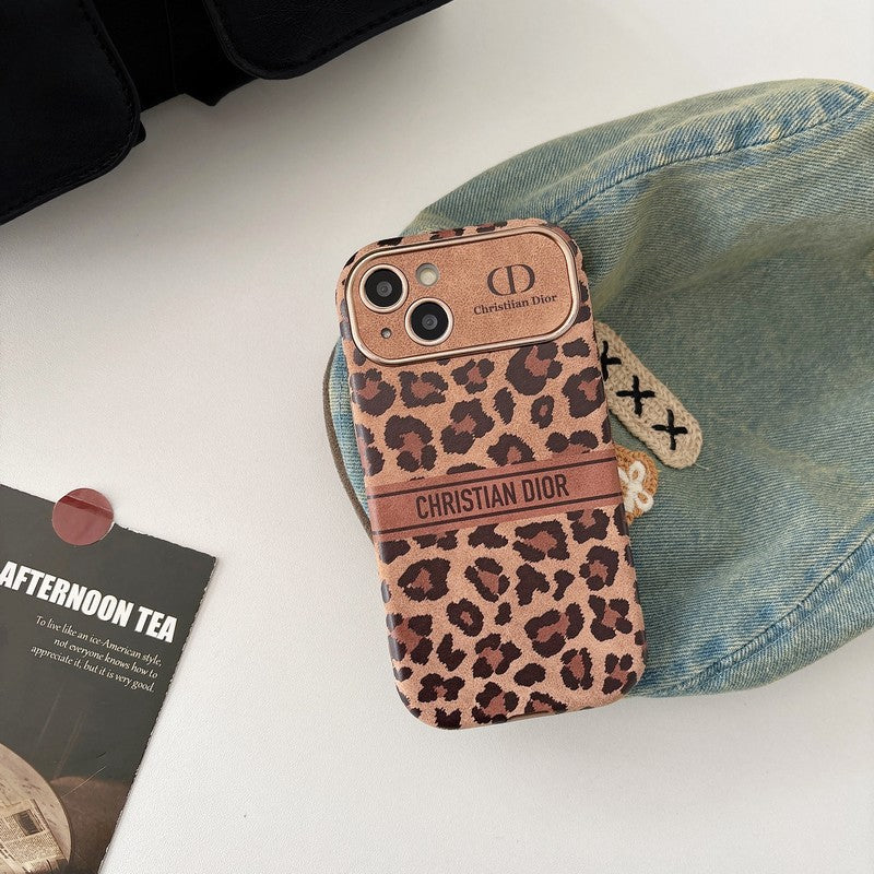 CD Brown Color Leather iPhone Case