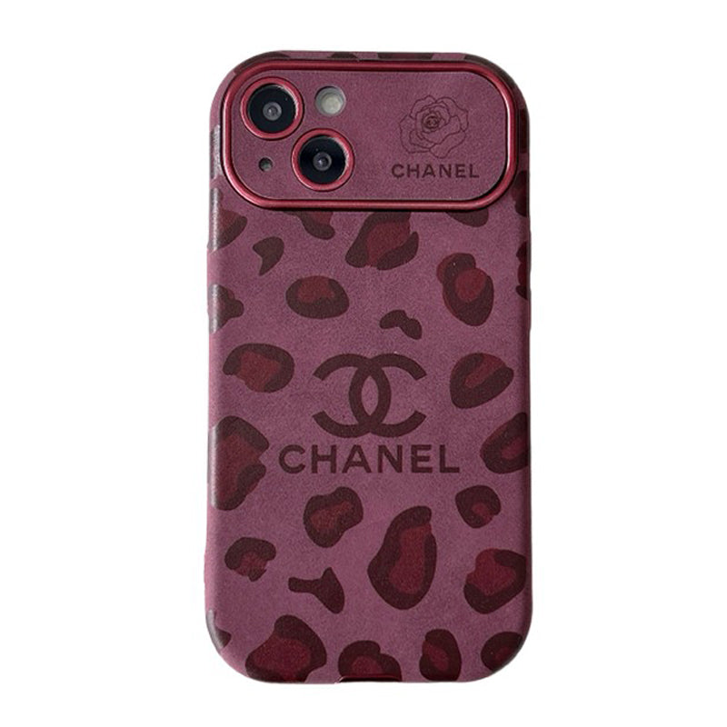 CC Purple Color Leather iPhone Case