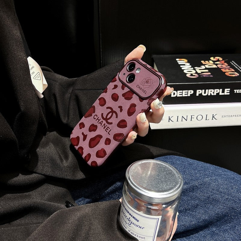 CC Purple Color Leather iPhone Case