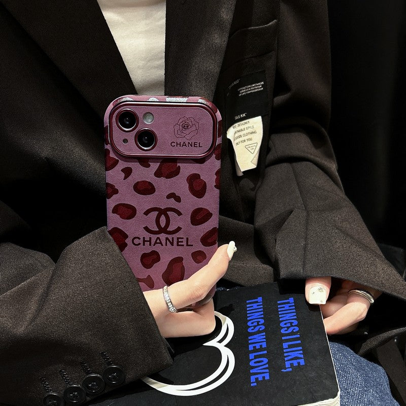 CC Purple Color Leather iPhone Case