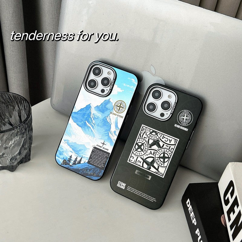 Stone Black & Blue iPhone Case