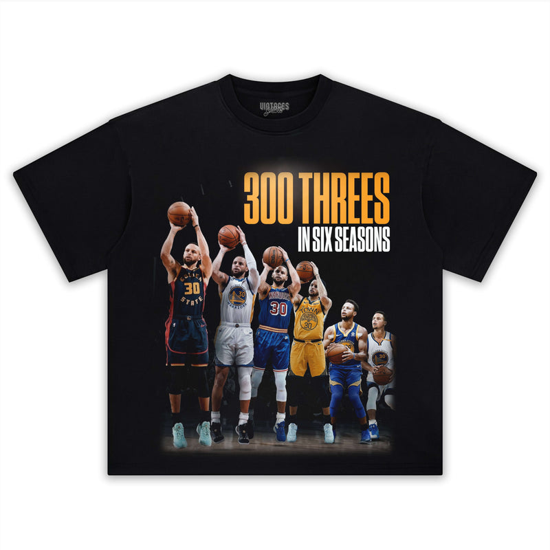 STEPHEN CURRY 300 THREES INSIXSEASONS TEE