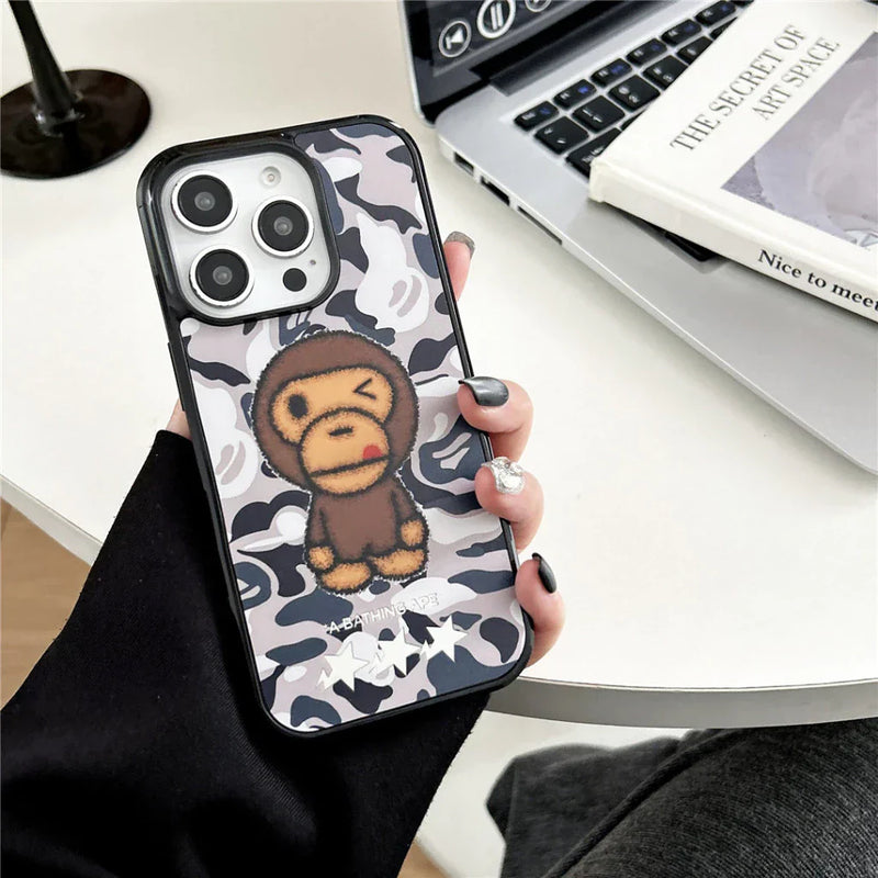 Camo Baby Monkey Mirrored iPhone Case