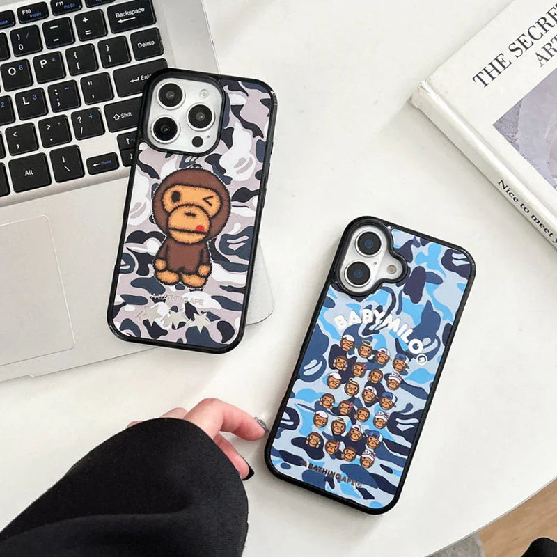 Camo Baby Monkey Mirrored iPhone Case