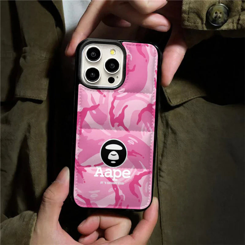 Camo Print Ape Style Down Filled Puffer iPhone case