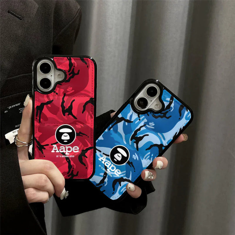 Camo Print Ape Style Down Filled Puffer iPhone case