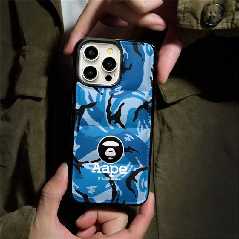 Camo Print Ape Style Down Filled Puffer iPhone case