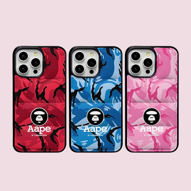 Camo Print Ape Style Down Filled Puffer iPhone case