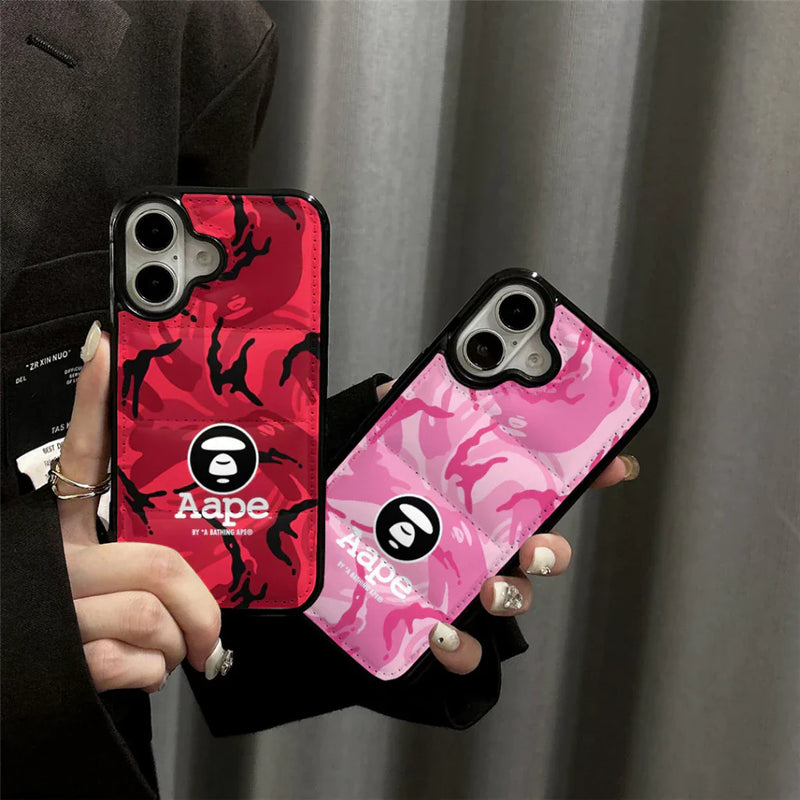 Camo Print Ape Style Down Filled Puffer iPhone case