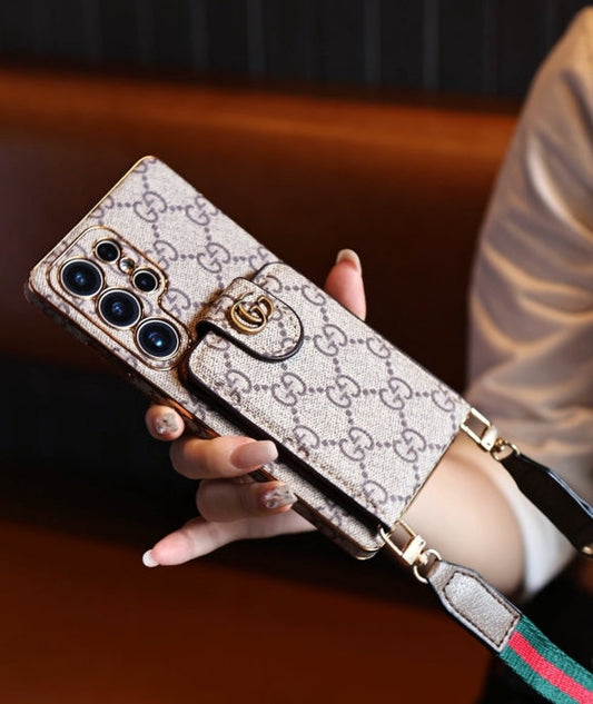 Gucci - Style Samsung Phone Case with Card Holder