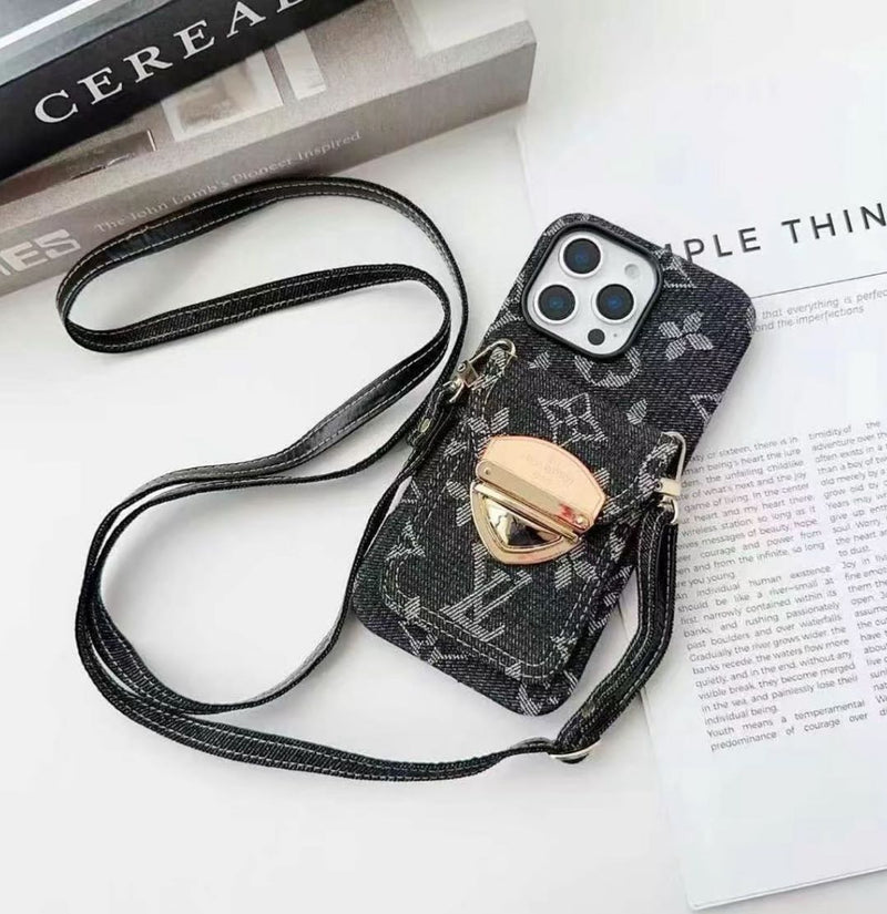 Luxury - Style Crossbody Magnetic Card - Holder iPhone Case