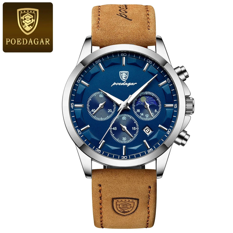 Poedagar ChronoLuxe Sport – Luxury Chronograph Quartz Watch