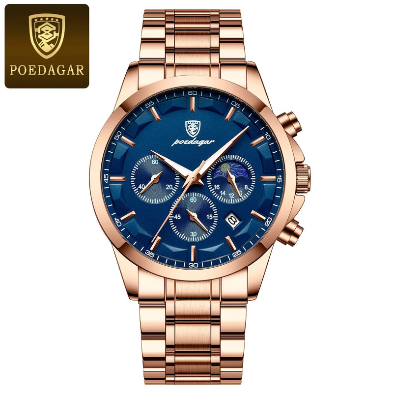 Poedagar ChronoLuxe Sport – Luxury Chronograph Quartz Watch