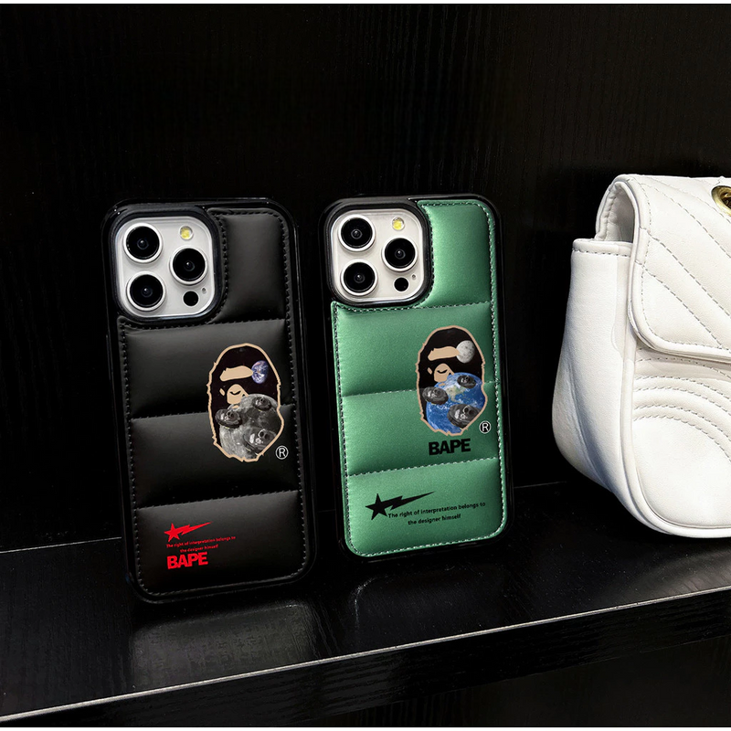 Metallic Ape Design Down Filled Puffer Phone case